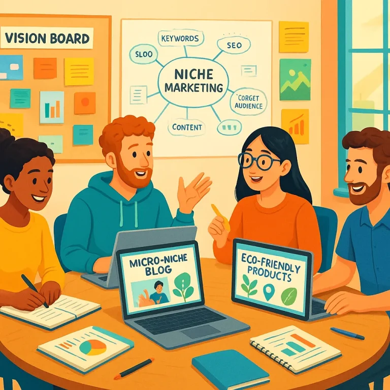 What are some low-competition niche marketing site ideas that can help beginners succeed online?