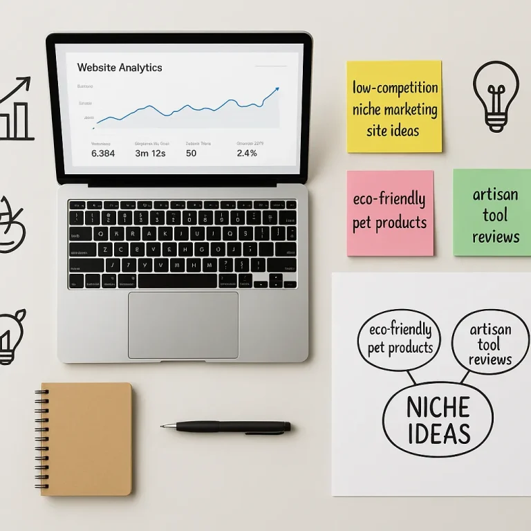 What are some profitable low-competition niche marketing site ideas for beginners?